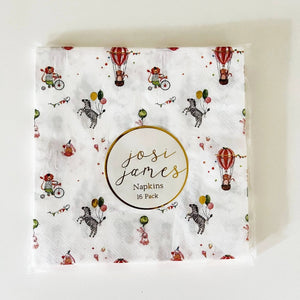 Carnival Lunch Napkins – Circus 6.5” with Gold Foil  (16pcs)