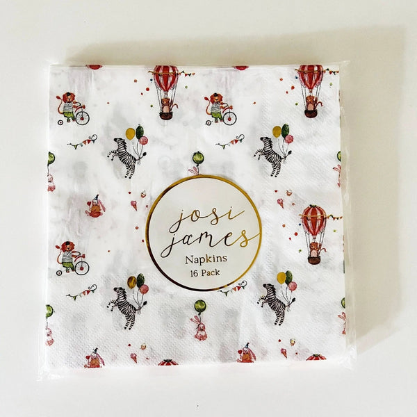 Carnival Lunch Napkins – Circus 6.5” with Gold Foil  (16pcs)