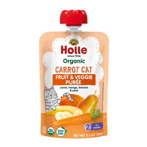 Holle Organic Carrot Cat - Fruit & Veggie Purée Pouches