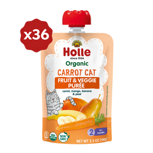 Holle Organic Carrot Cat - Fruit & Veggie Purée Pouches