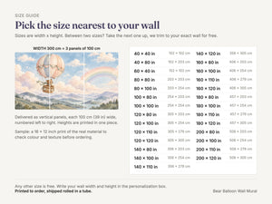 Watercolor Bear Hot Air Balloon Wall Mural, image 5