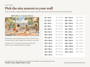 Watercolor Kids Playing Basketball Wall Mural, image 5