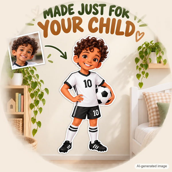 Personalized Soccer Player Wall Decal from Photo, Dream Job Sticker, image 14