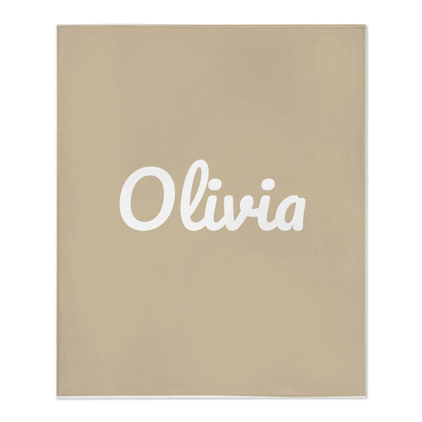 Classic Name toddler minky blanket in oatmeal