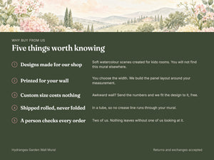 Watercolor Hydrangea Garden Wall Mural, image 9
