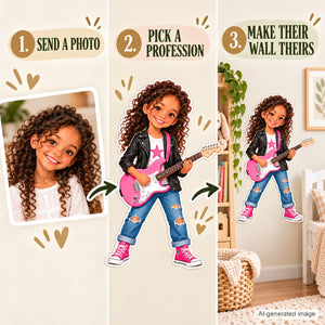Personalized Musician Wall Decal from Photo, Dream Job Sticker, image 8