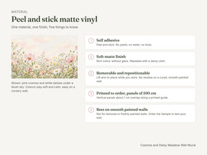 Watercolor Cosmos and Daisy Meadow Wall Mural, image 6
