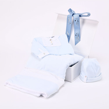 CHARLES | Boys Blue All-in-One Gift Set (3) - MOOGCO Baby