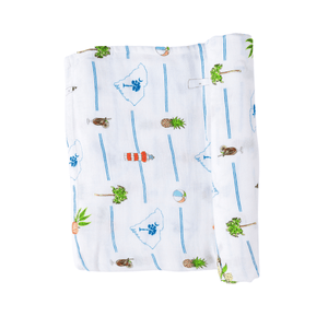 GiftSet: South Carolina Baby Muslin Swaddle Blanket and Burp Cloth/Bib Combo Baby Shower Essential for Newborn