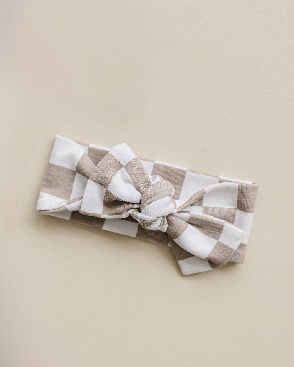 Checkered Headband | Latte - MOOGCO Baby