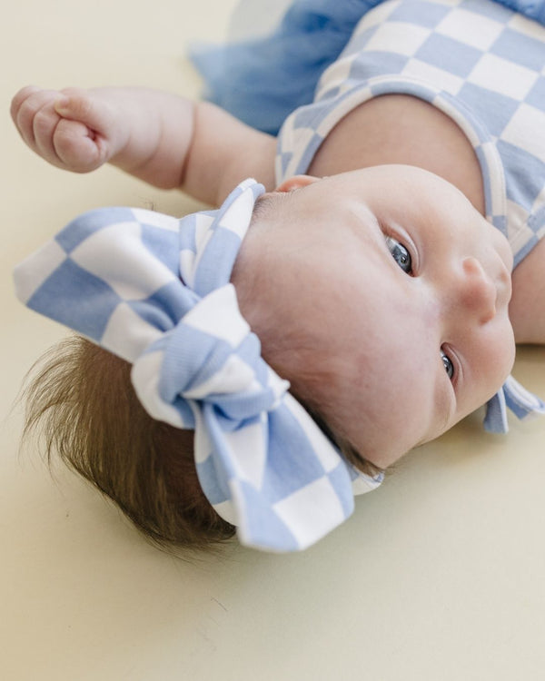 Checkered Headband | Blue