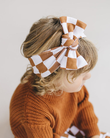 Checkered Headband | Copper - MOOGCO Baby