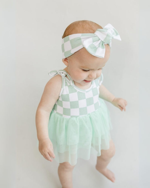 Checkered Headband | Mint