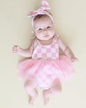 Checkered Headband | Pink