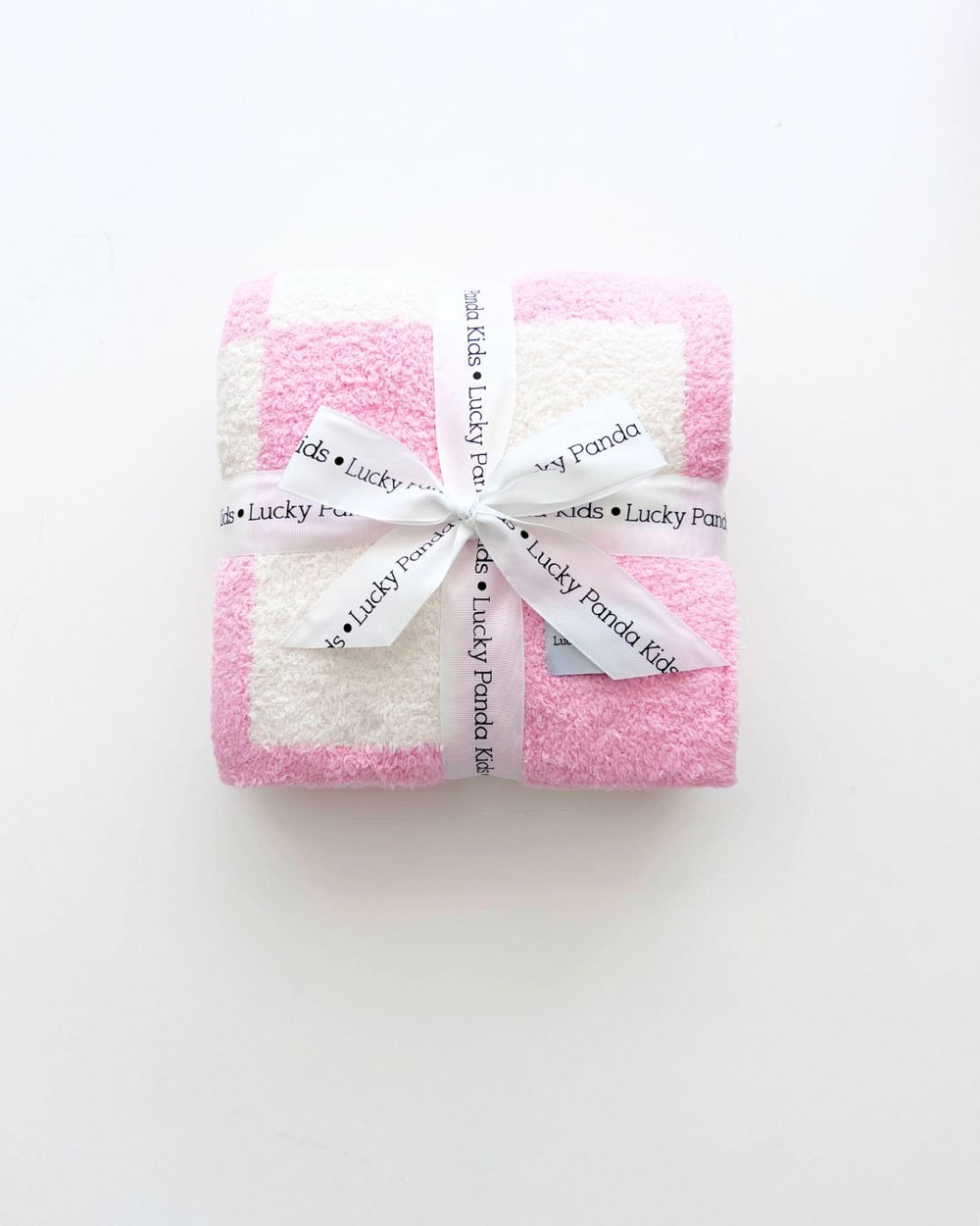 Checkered Plush Blanket | Pink - MOOGCO Baby
