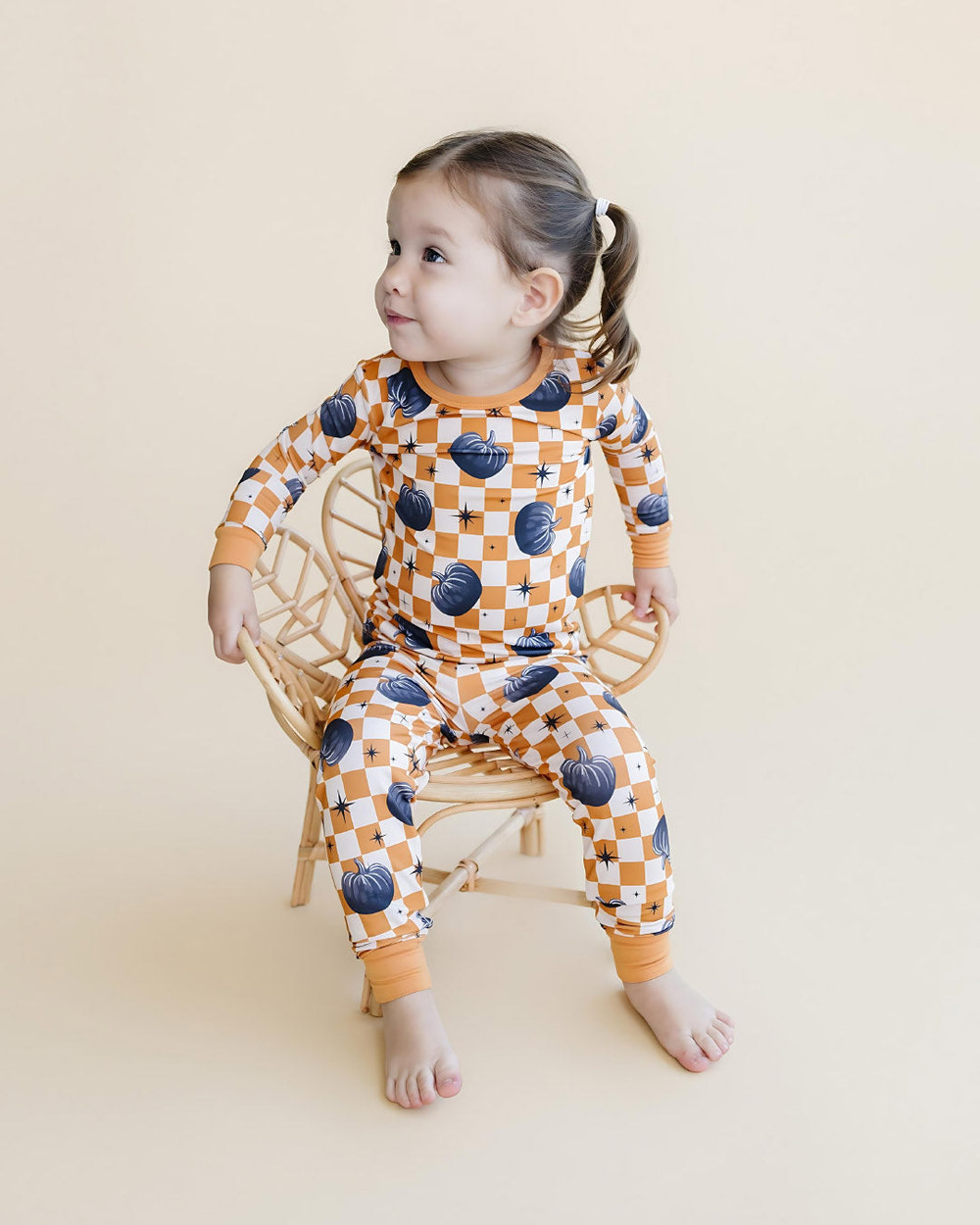 Bamboo Two Piece Set | Checkered Pumpkin - MOOGCO Baby