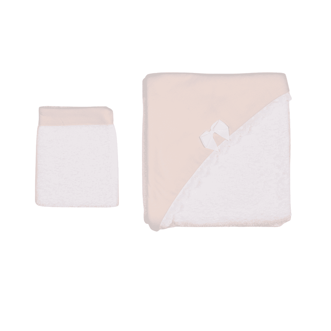 CHELY Blush Hooded Towel & Washcloth