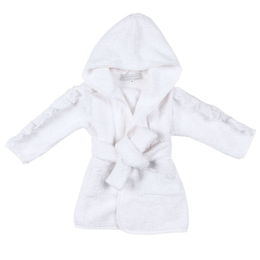 CHELY | Girls Personalised White Bathrobe - MOOGCO Baby