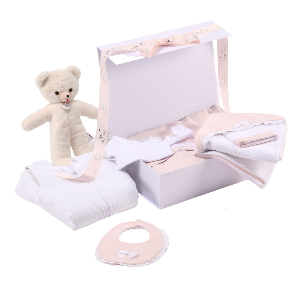 CHELY | Girls Rose Blush Cotton Bib - MOOGCO Baby