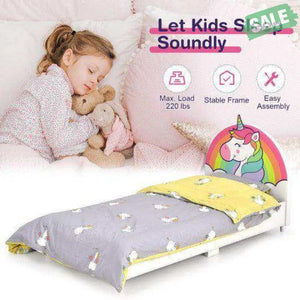 Children Twin Size Upholstered Platform Single Bed Toddler Beds