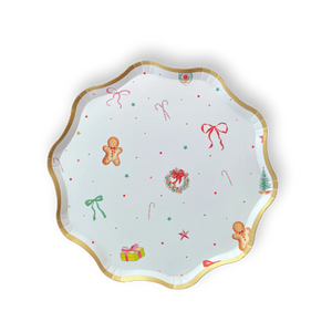 Christmas Bows Patterned Paper Plate