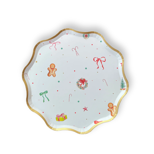 Christmas Bows Patterned Paper Plate