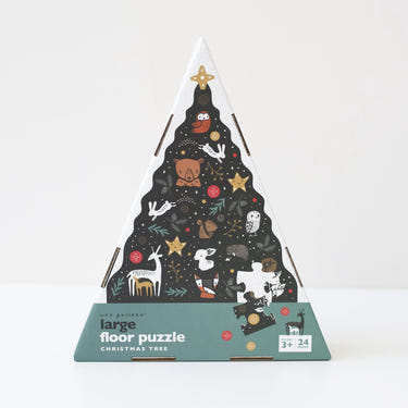 Colorful Christmas Tree Floor Puzzle for toddlers, perfect for festive fun and learning during the holiday season.