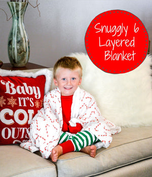 Cotton Muslin Candy Cane Quilt