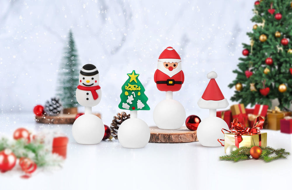 Haakaa Winter Holiday Silicone Breast Pump Stopper Gift Set 4 PK - Limited Edition for breastfeeding accessories.