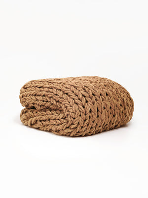 Chunky Knit Blanket in Beige