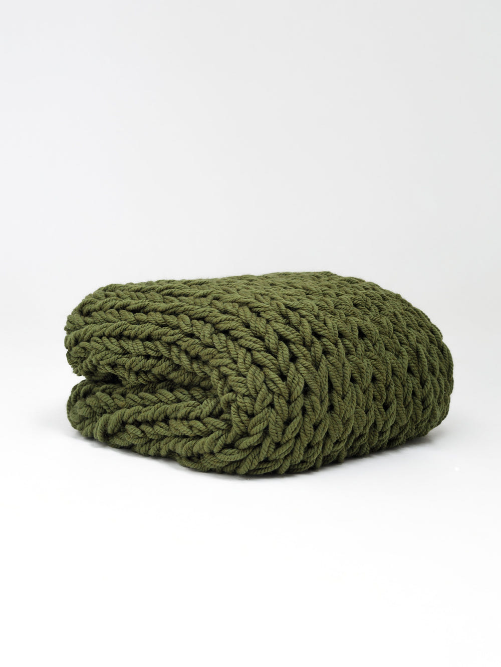 Chunky Knit Blanket in Khaki