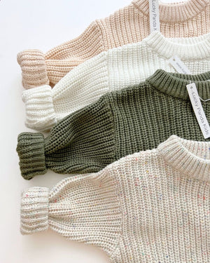 Chunky Knit Sweater | Vanilla - MOOGCO Baby