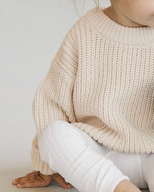 Chunky Knit Sweater | Vanilla - MOOGCO Baby