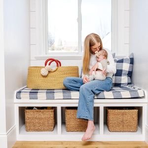 African Moses Basket <br>Cognac Circle Handle