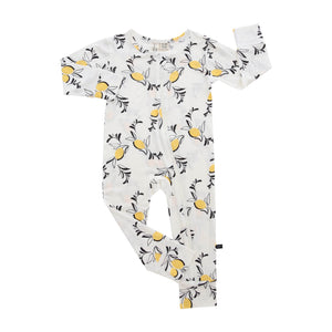 Amalfi Coast Lemon White Zippered Romper