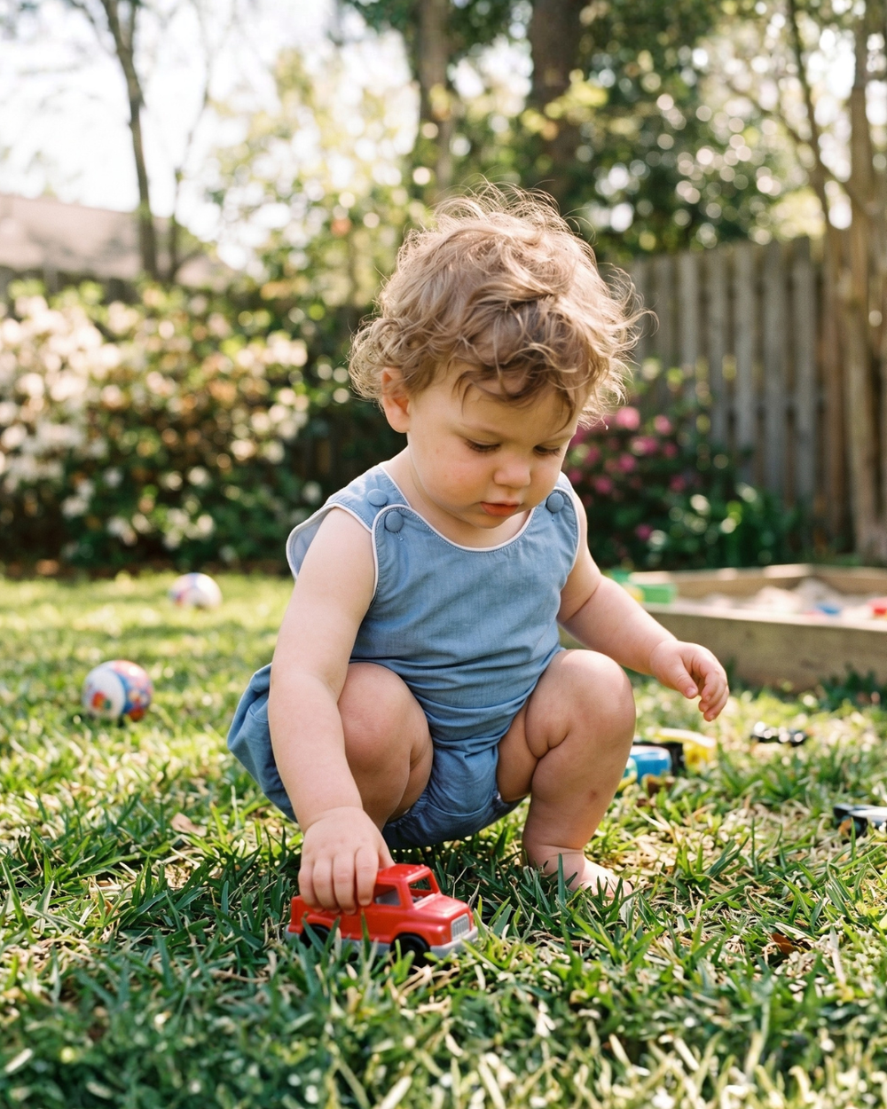Basic Blue Denim Style Bubble Romper - MOOGCO Baby