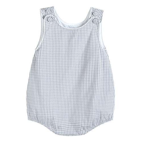 Classic Gray Gingham Bubble Romper