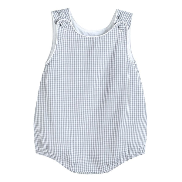 Classic Gray Gingham Bubble Romper - MOOGCO Baby