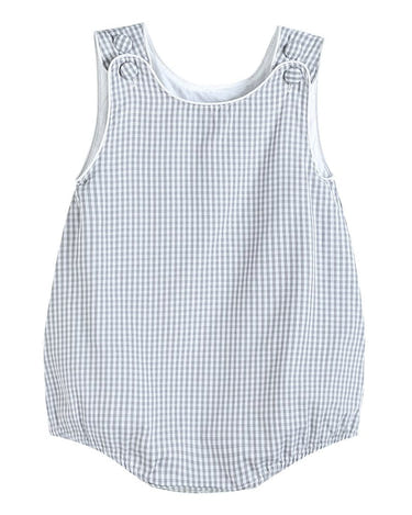 Classic Gray Gingham Bubble Romper