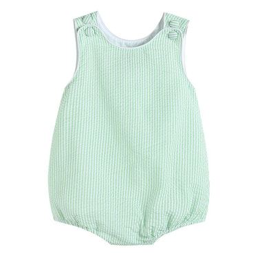 Classic Green Seersucker Bubble Romper - MOOGCO Baby