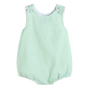 Classic Green Seersucker Bubble Romper