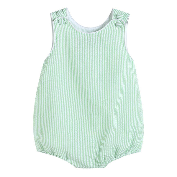 Classic Green Seersucker Bubble Romper