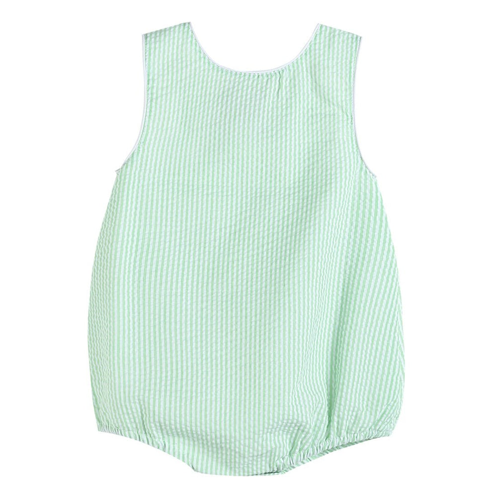 Classic Green Seersucker Bubble Romper