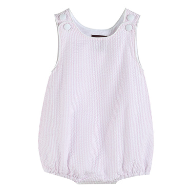 Classic Pink Seersucker Bubble Romper - MOOGCO Baby