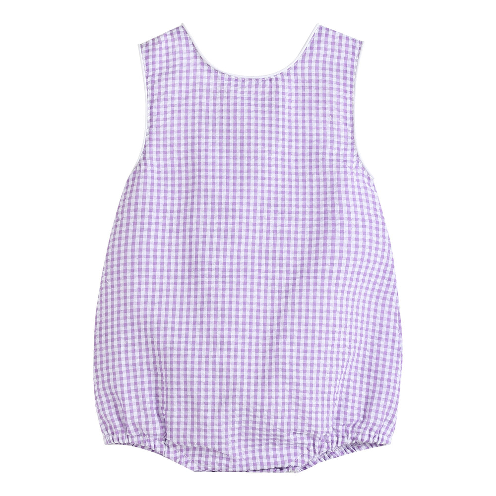 Classic Purple Gingham Bubble Romper - MOOGCO Baby