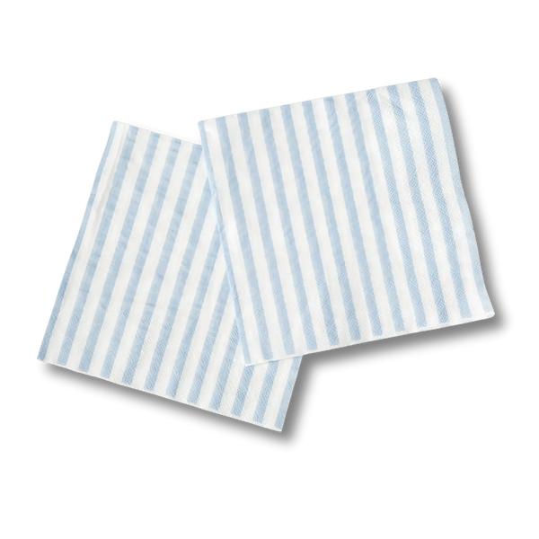 Classic Stripe Baby Blue Large Disposable Paper Napkins (16pcs)