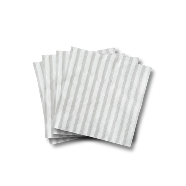 Classic Stripe Light Gray Large Disposable Paper Napkins (16pcs)