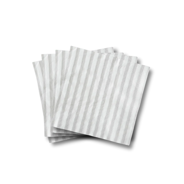 Classic Stripe Light Gray Large Disposable Paper Napkins (16pcs)