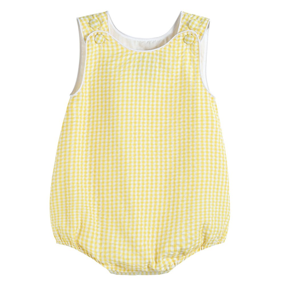 Classic Yellow Gingham Bubble Romper