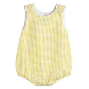 Classic Yellow Gingham Bubble Romper